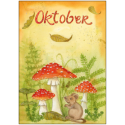 Postkarte - Monatskarte Oktober Pilze